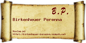 Birkenheuer Perenna névjegykártya